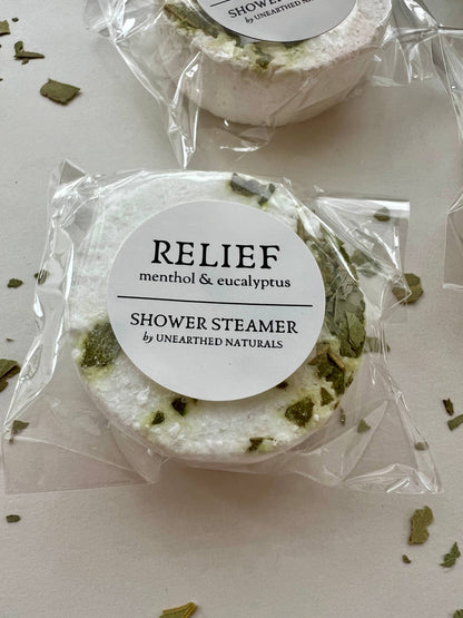 Relief - Menthol & Eucalyptus Shower Steamers | Aromatherapy