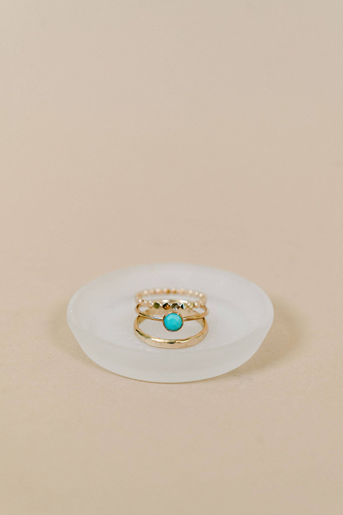 Thick Hammered Stacking Ring in Gold Filled: 6