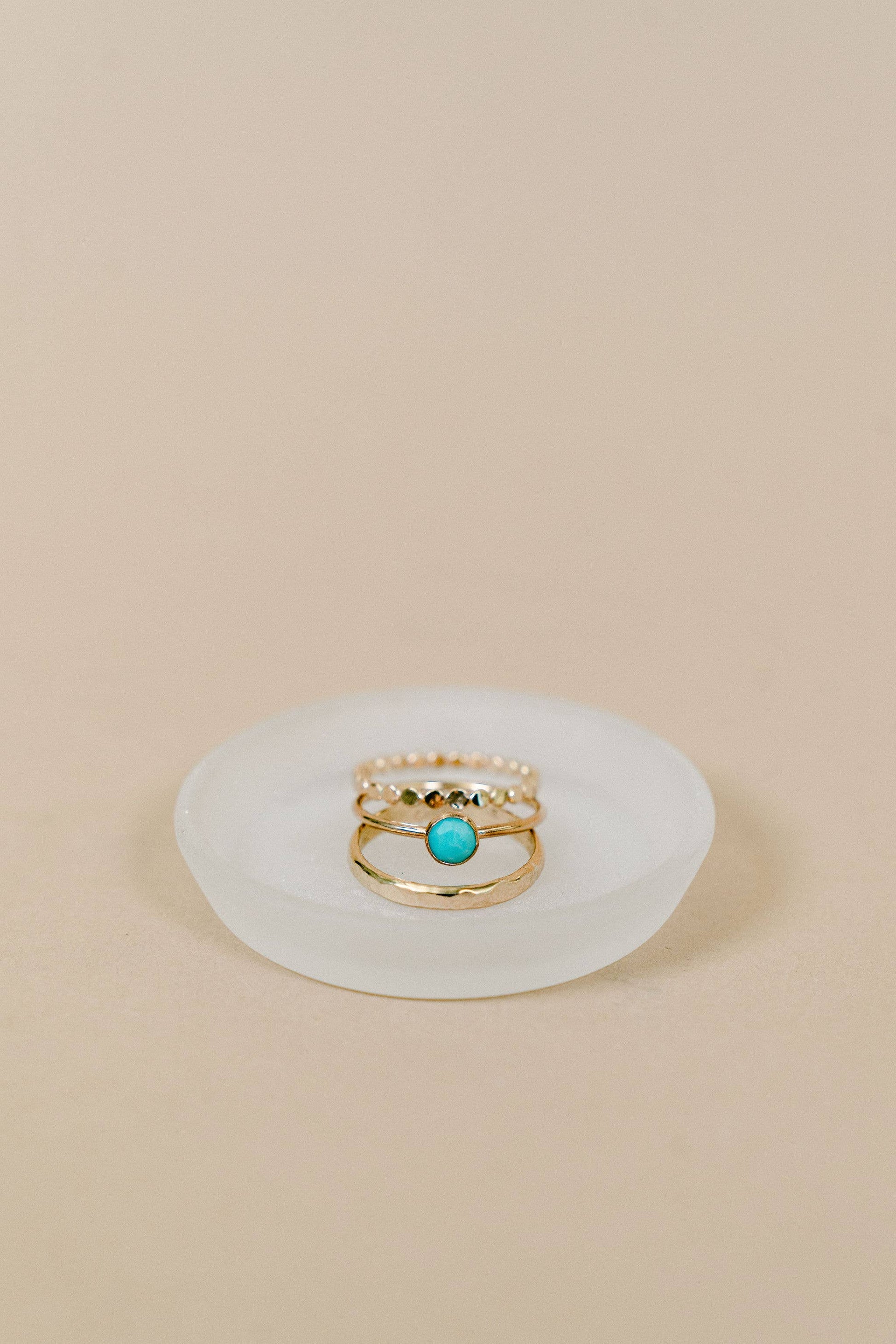 Thick Hammered Stacking Ring in Gold Filled: 6