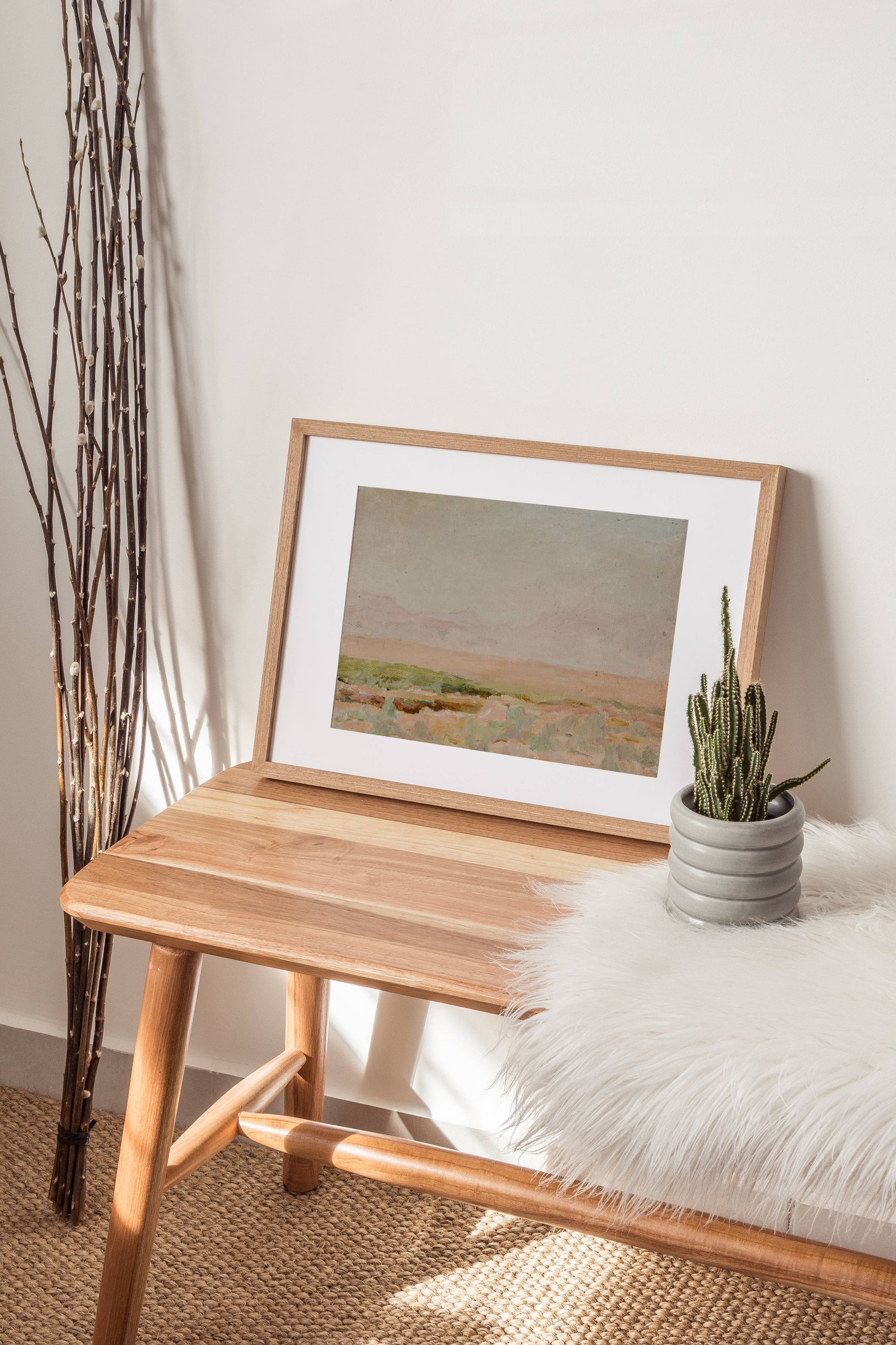 Rustic Desert Painting | Desert Wall Art | Vintage Boho Painting | Earth Tone: 8x10 inch