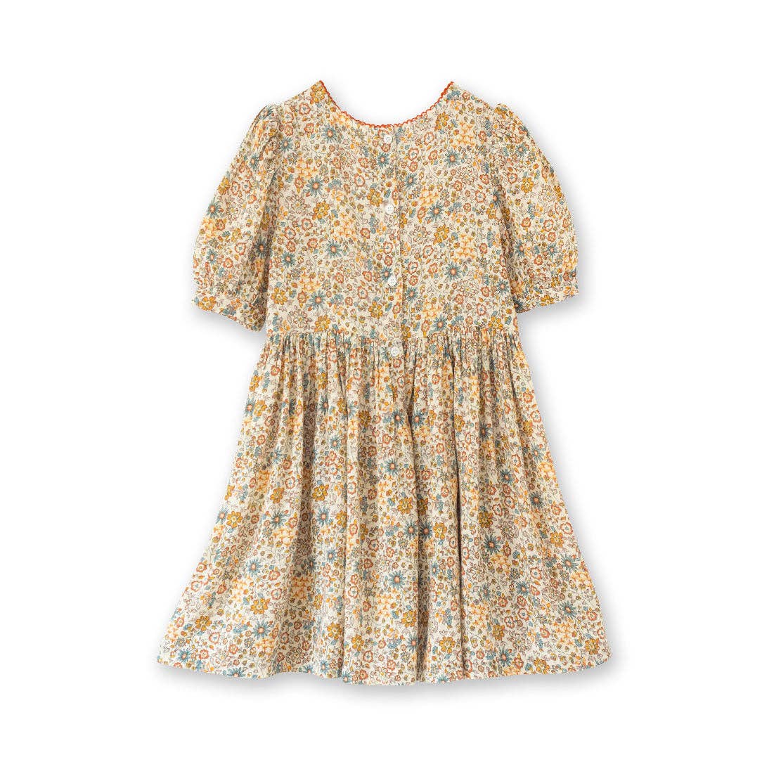 Girls' Short Puff Sleeve Phoebe Dress | Cottonfield Floral: 7-8 Y