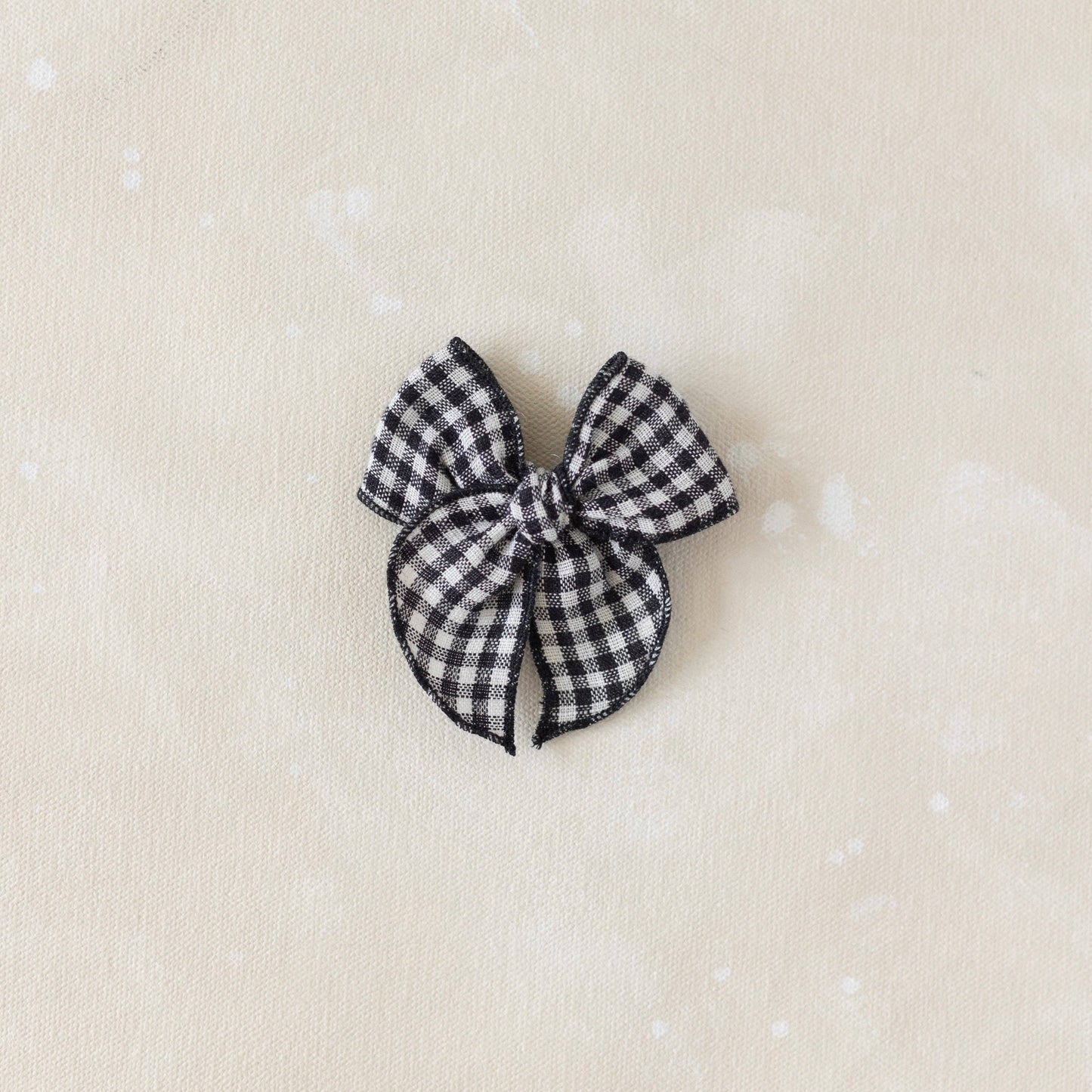 Mini Black Gingham Bow Clip