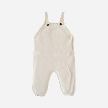 Cotton Overalls Cream Organic Baby Gift Embroidery Blanks: 3-6M