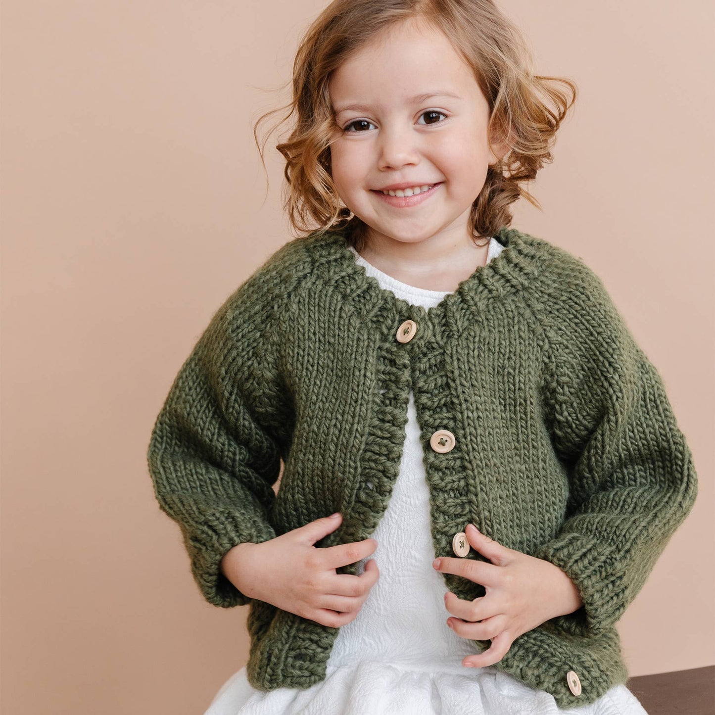 Classic Cardigan, Olive | Kids Fall Back to School Clothing: XS; 6-12M