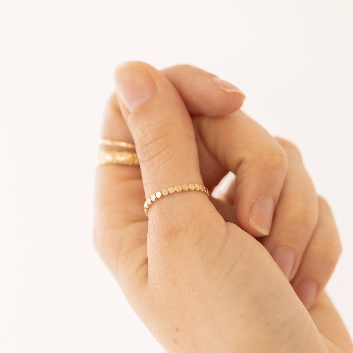 Pebble Stacking Ring - Waterproof, Hypoallergenic, Dainty: Gold / 9
