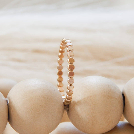 Pebble Stacking Ring - Waterproof, Hypoallergenic, Dainty: Gold / 5