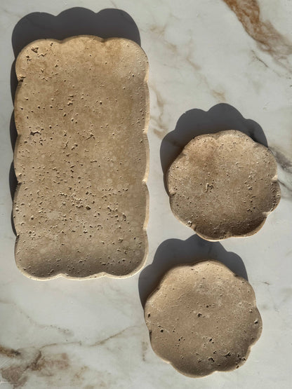 Scalloped Travertine Tray