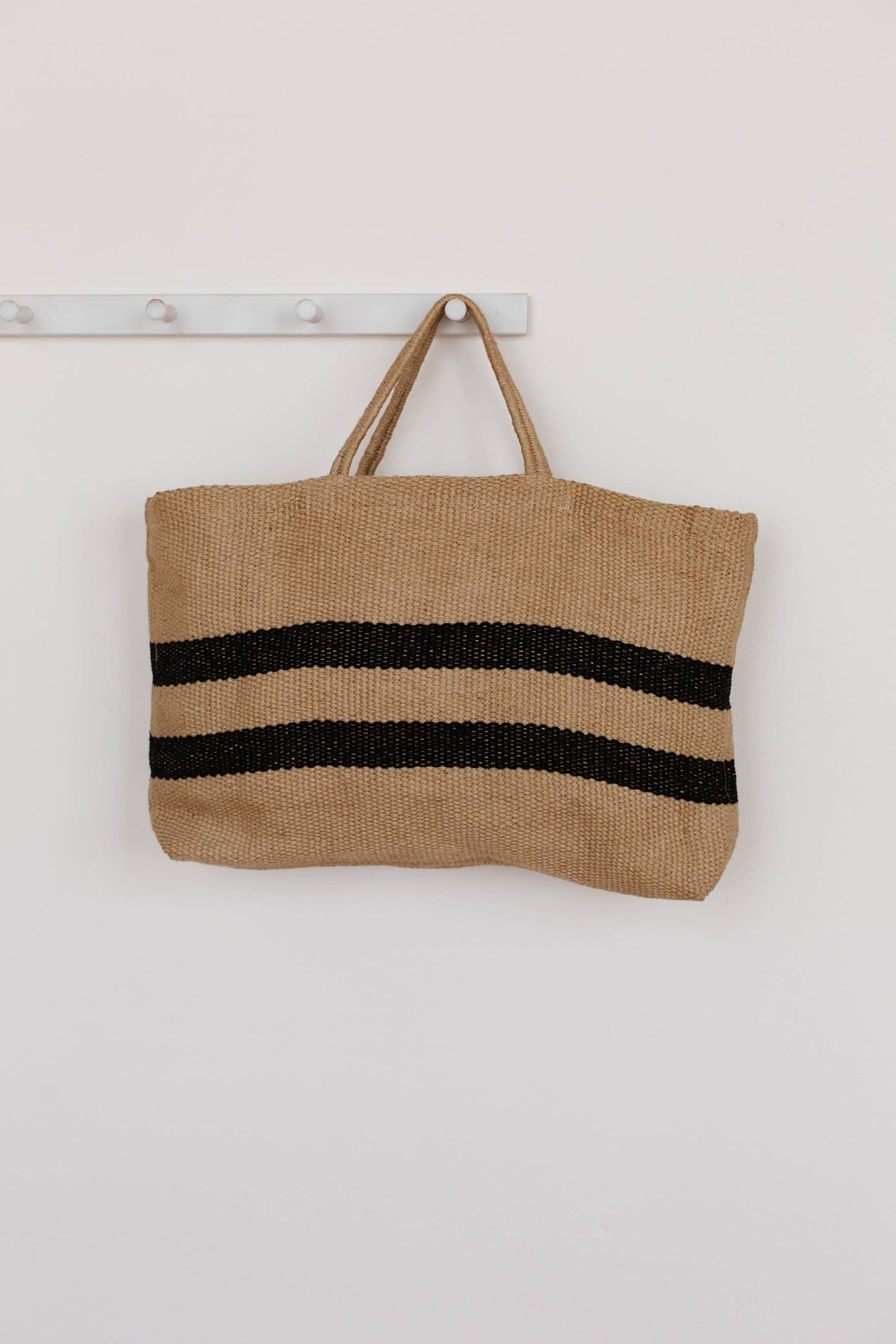 Wide Reusable Tote Bag, Breton: Double Stripe