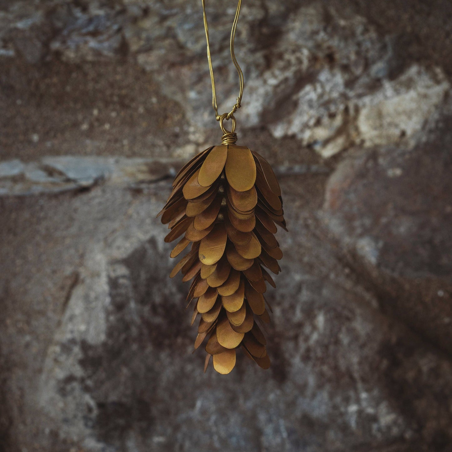 Brass Pine Cone Ornament