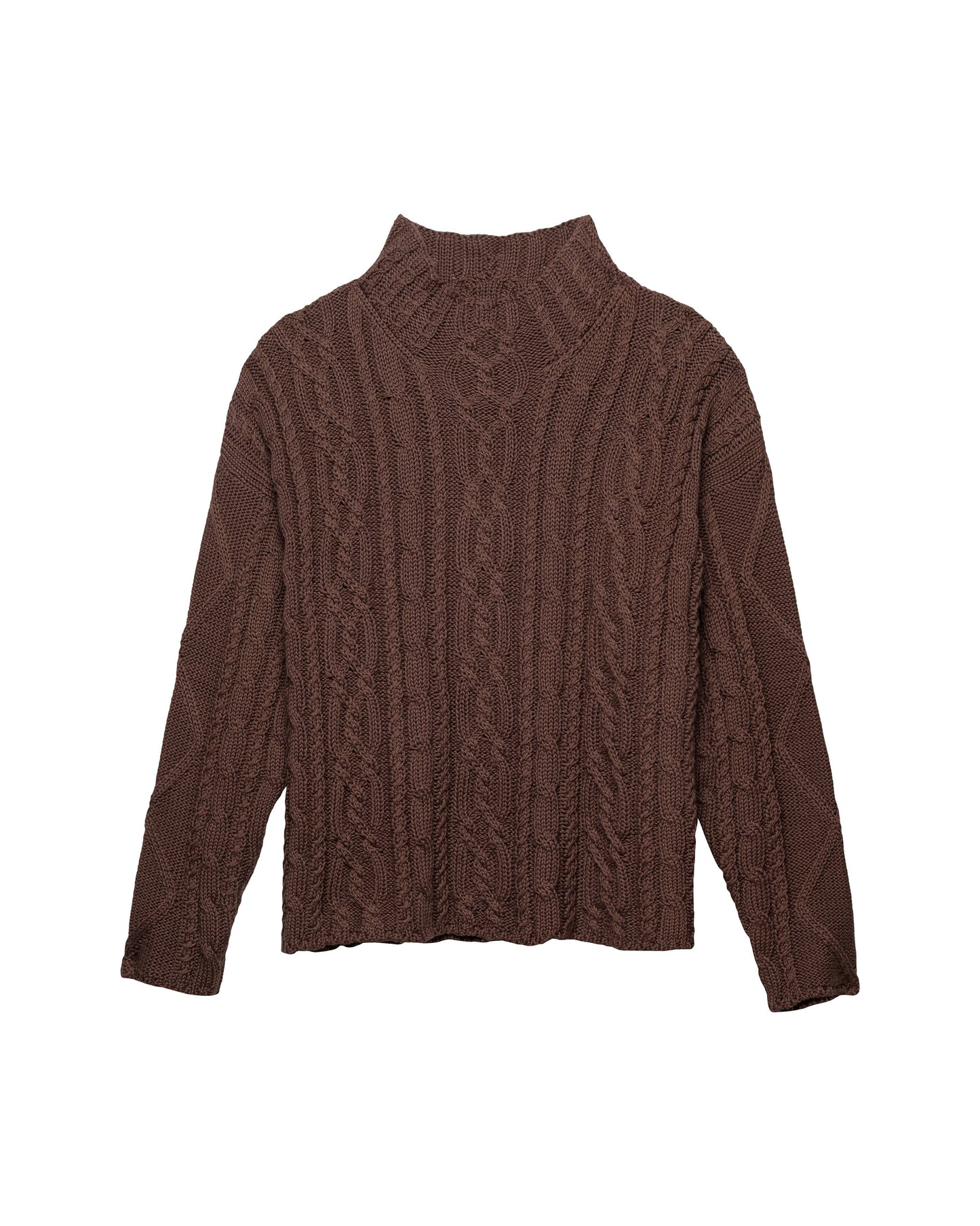 Charlie Cable Knit Sweater: Chocolate