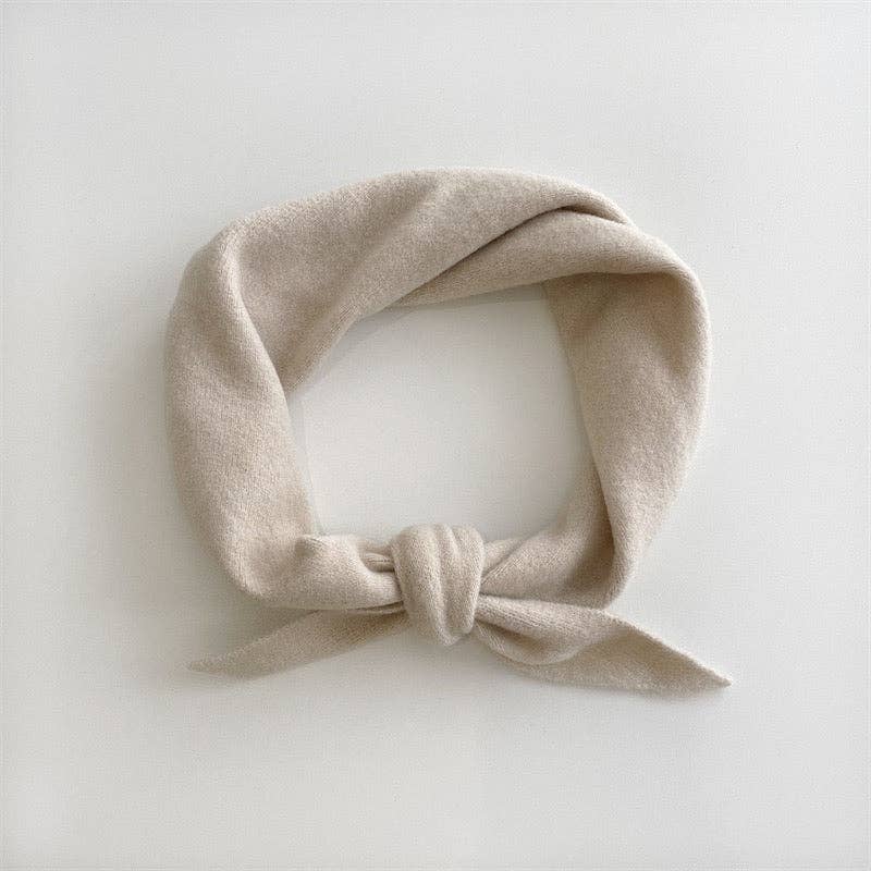 FUZZY WOOL CRAVAT SCARF - neutral: Oat