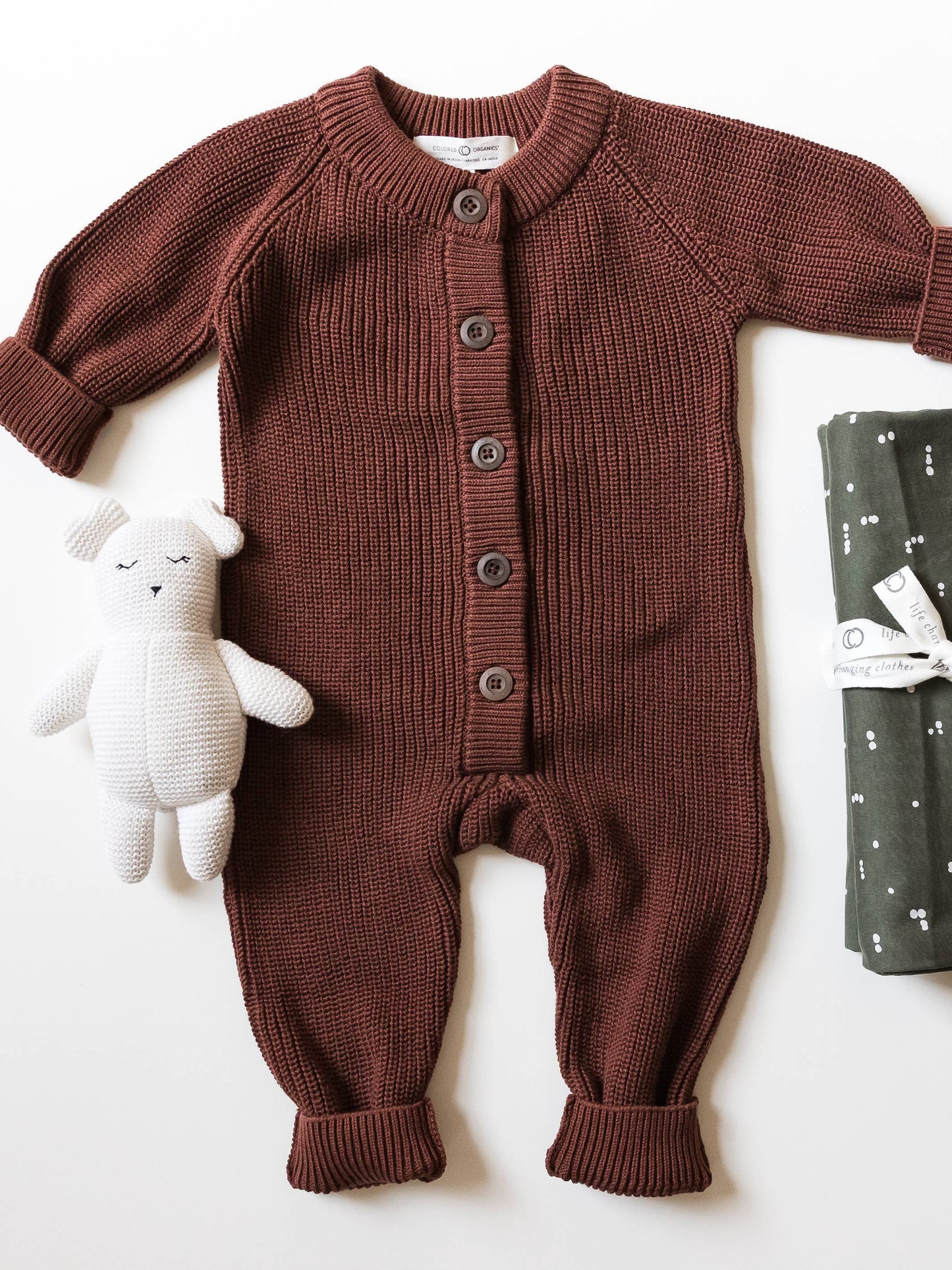 Organic Baby Milo Sweater Romper - Sumac: 12-18M