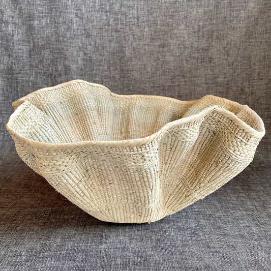 Dramatic Rippled Palm Leaf Dancing Basket | Small
