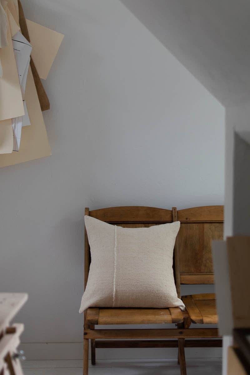 Woven Pillow in Textured Beige - OOAK