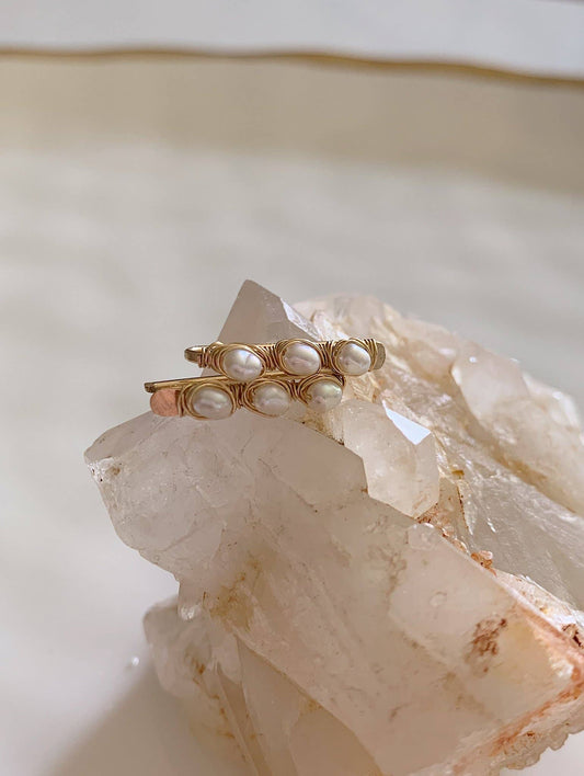 Pearl Bar Climbers: 14k Gold Filled