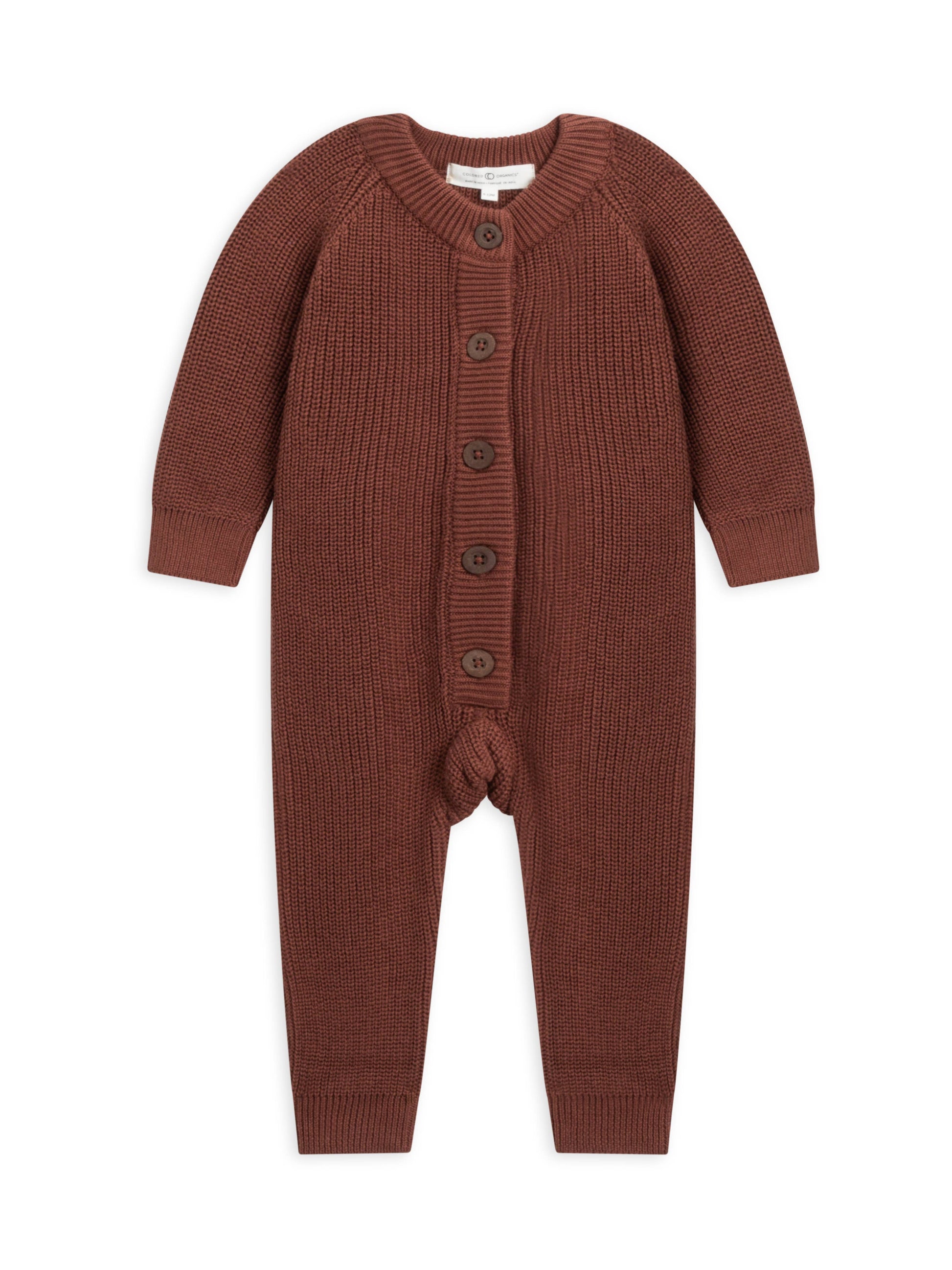 Organic Baby Milo Sweater Romper - Sumac: 12-18M