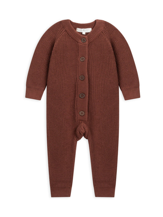 Organic Baby Milo Sweater Romper - Sumac: 12-18M