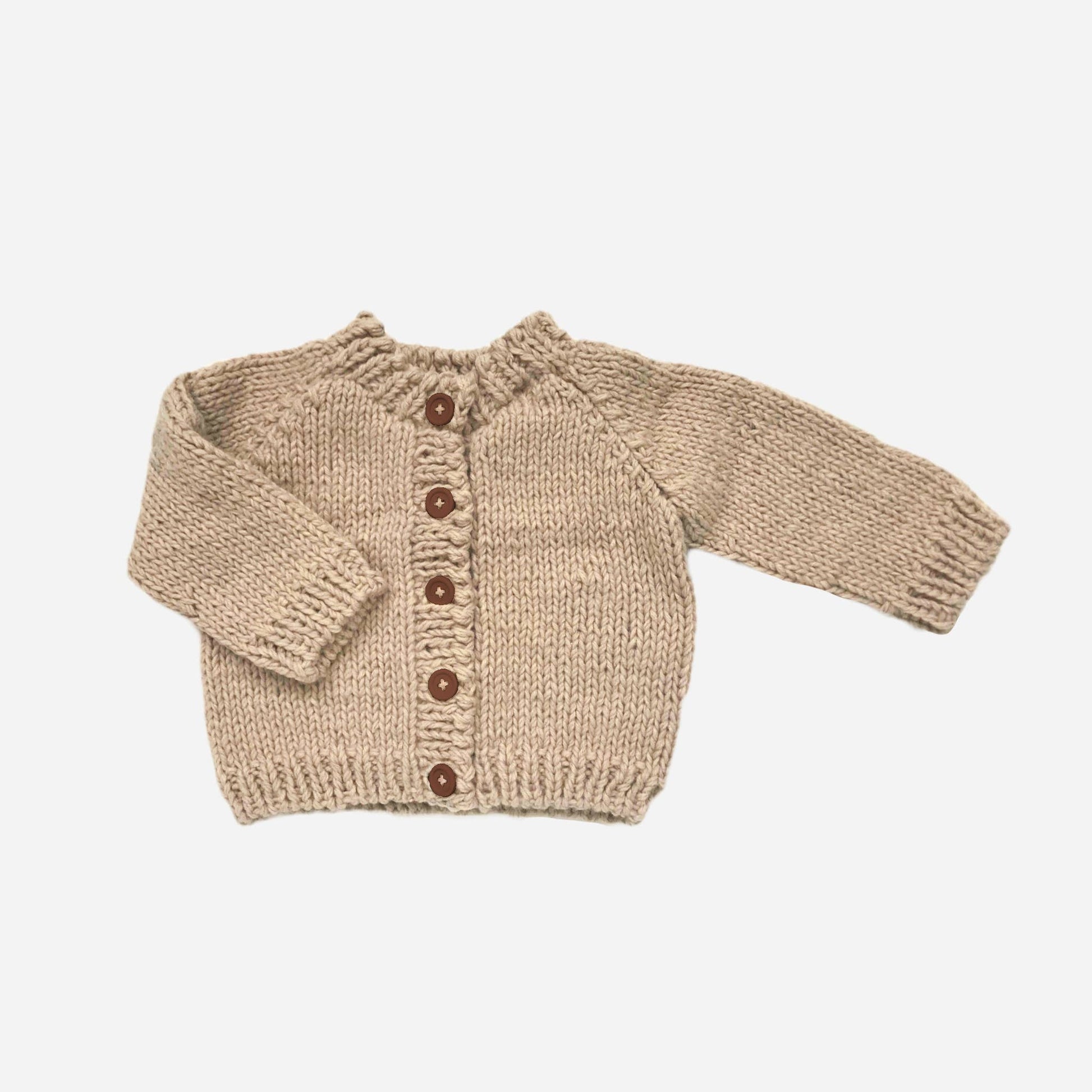 Classic Cardigan, Latte 6-12m Kids Sweater