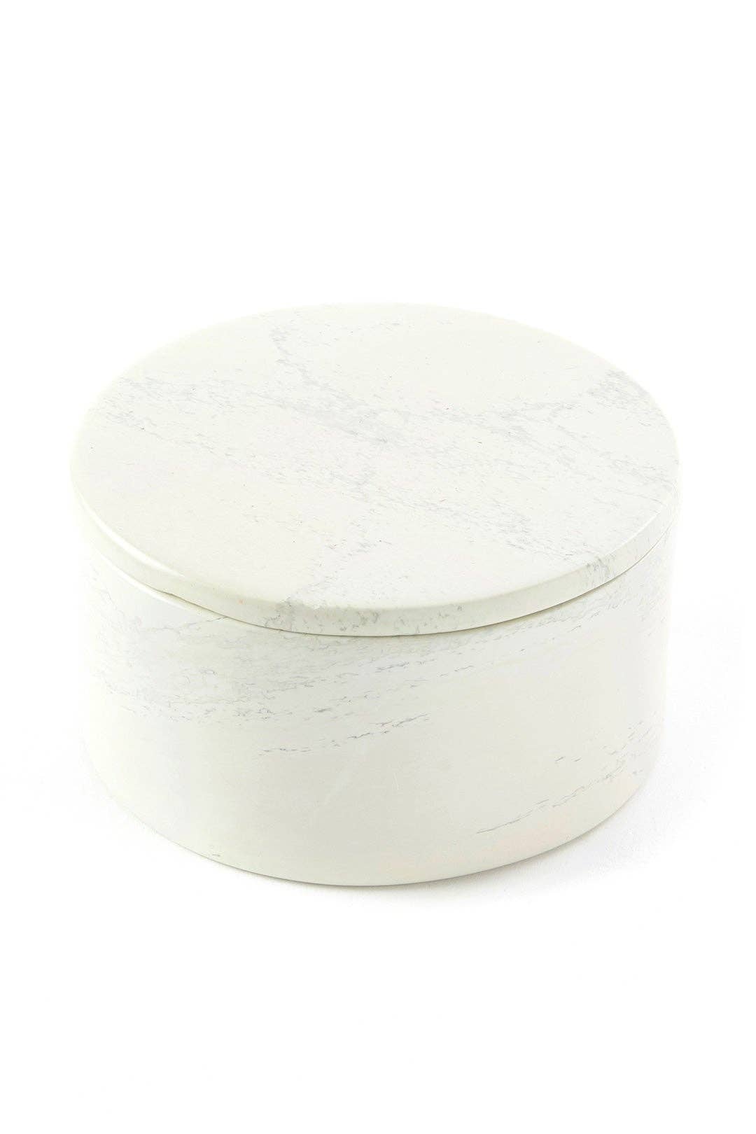 Natural Soapstone Round Storage Box