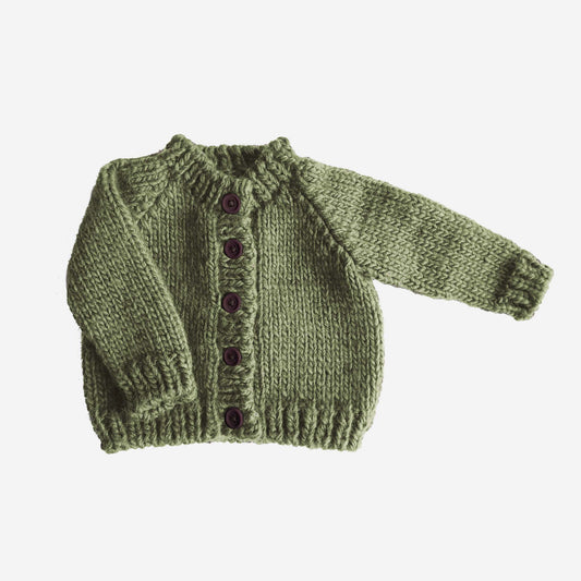 Classic Cardigan, Olive | Kids Fall Back to School Clothing: XS; 6-12M