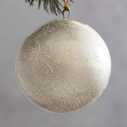 Silver Obsidian Paper-Mache Ornament | 3"