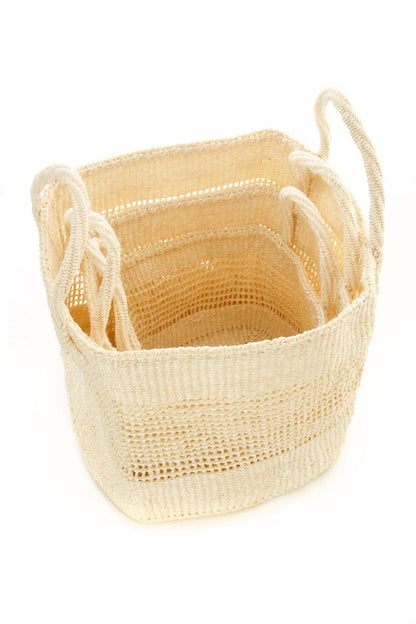 Handmade Open Weave Nesting Baskets | Set of Three