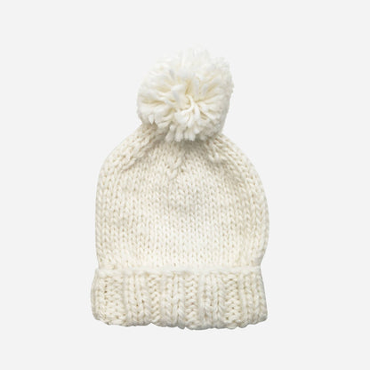 Classic Pom Hat, Cream | Kids Fall Back to School Clothing: XS; 3-6m