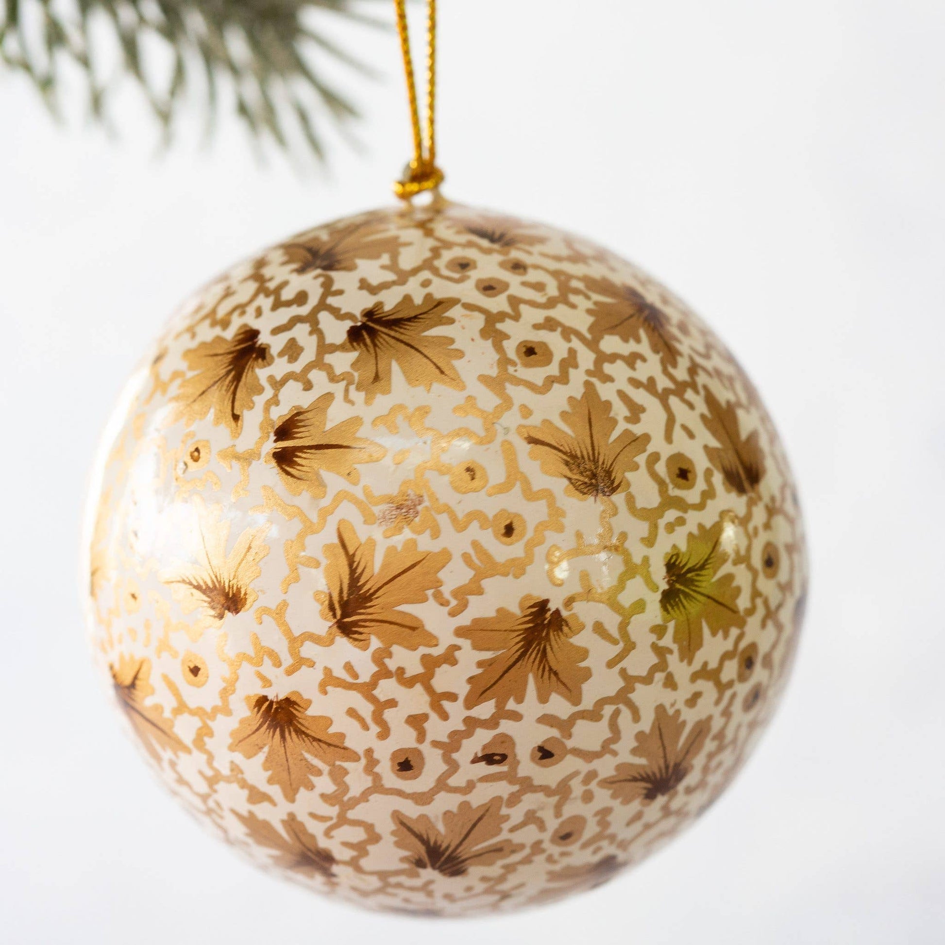 Gold Leaf Paper-Mache Ornament | 2"