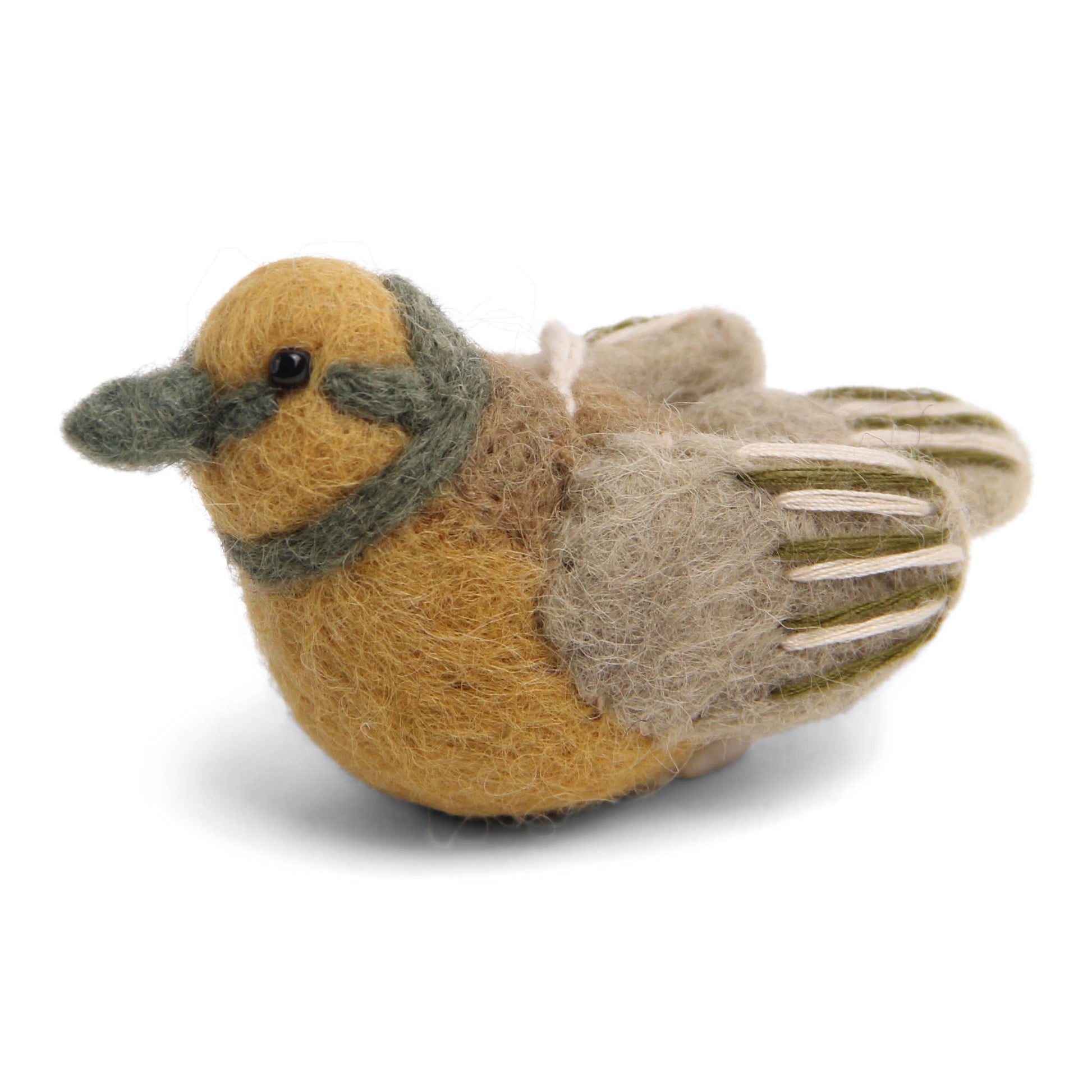 Ochre/Green Bird Ornament