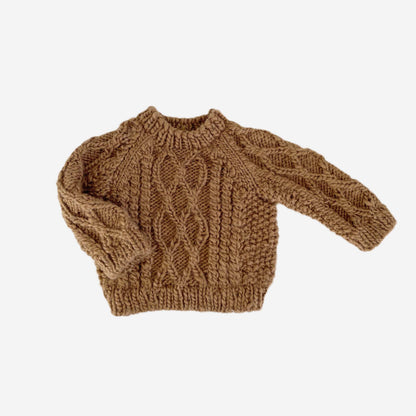 Fisherman Sweater, Walnut | Kids Fall Back to School Clothes: XS; 6-12m