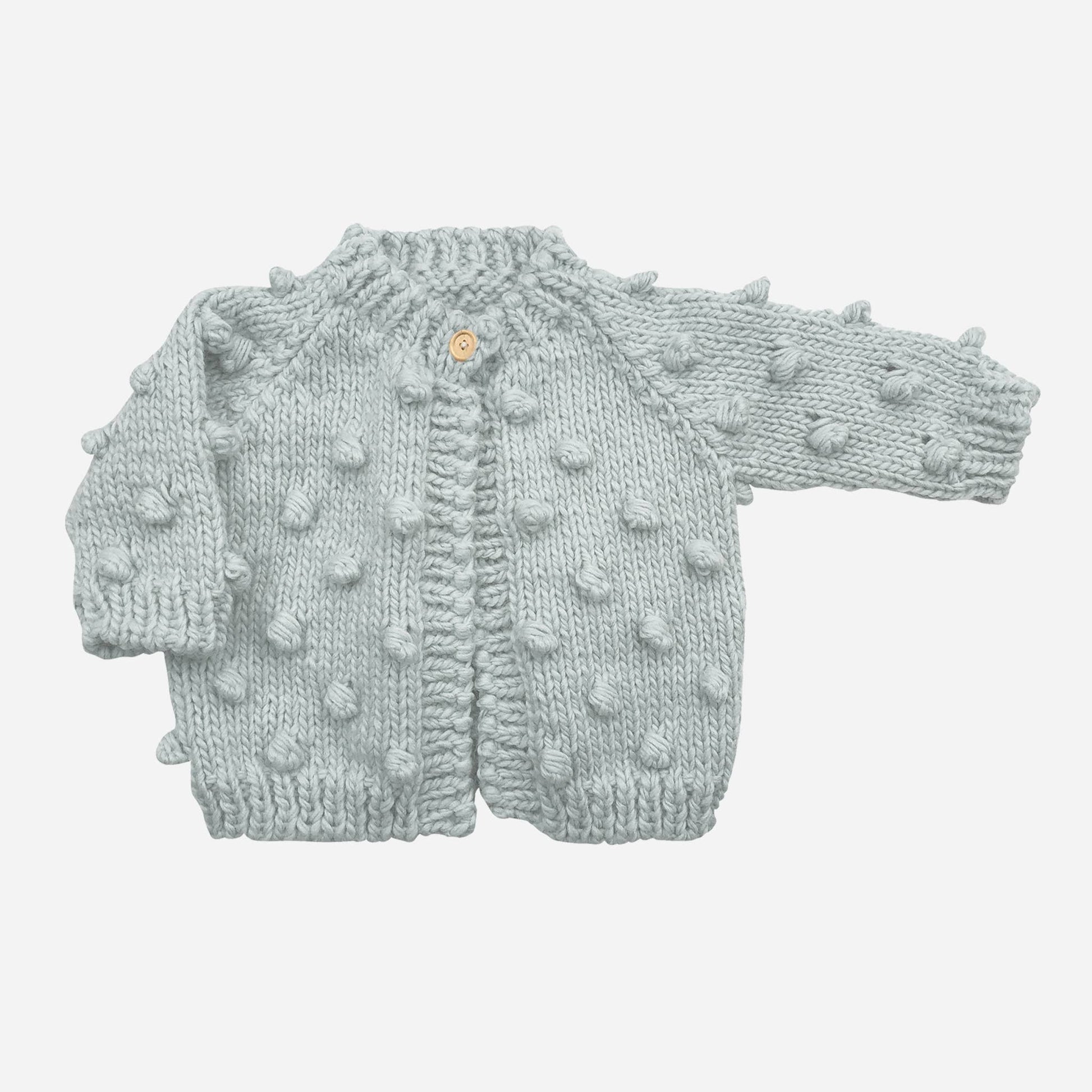 Popcorn Cardigan, Bowie Grey | Baby Sweater Kids Clothing: 6-12 mths